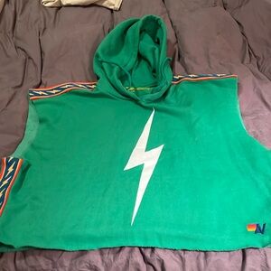 Aviator Nation Lightning bolt sweatshirt vest